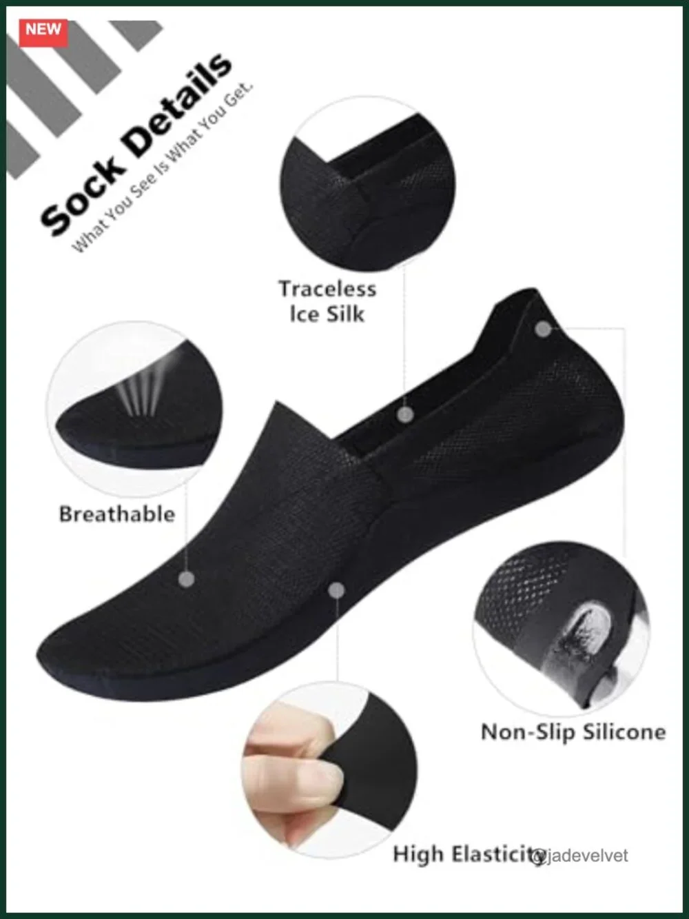 Ultra Thin No Show Socks for Men - 6 Pair Breathable Mesh Ankle Running